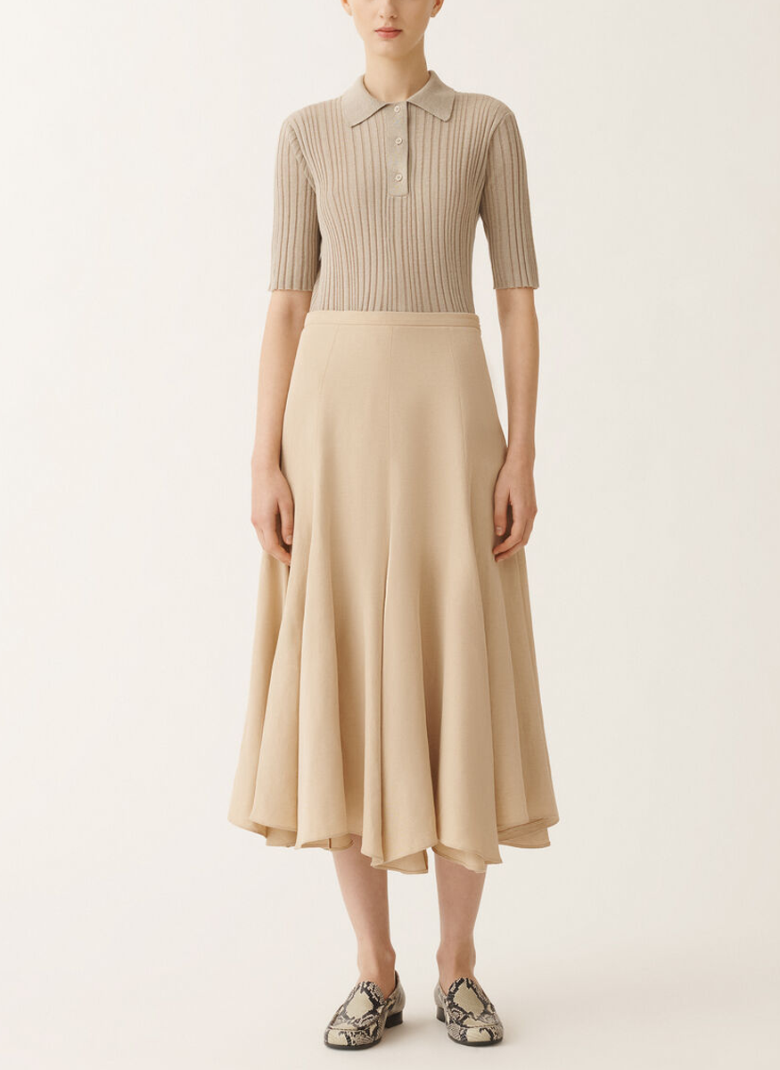 Viscose Linen Flared Skirt - Fabiana Filippi