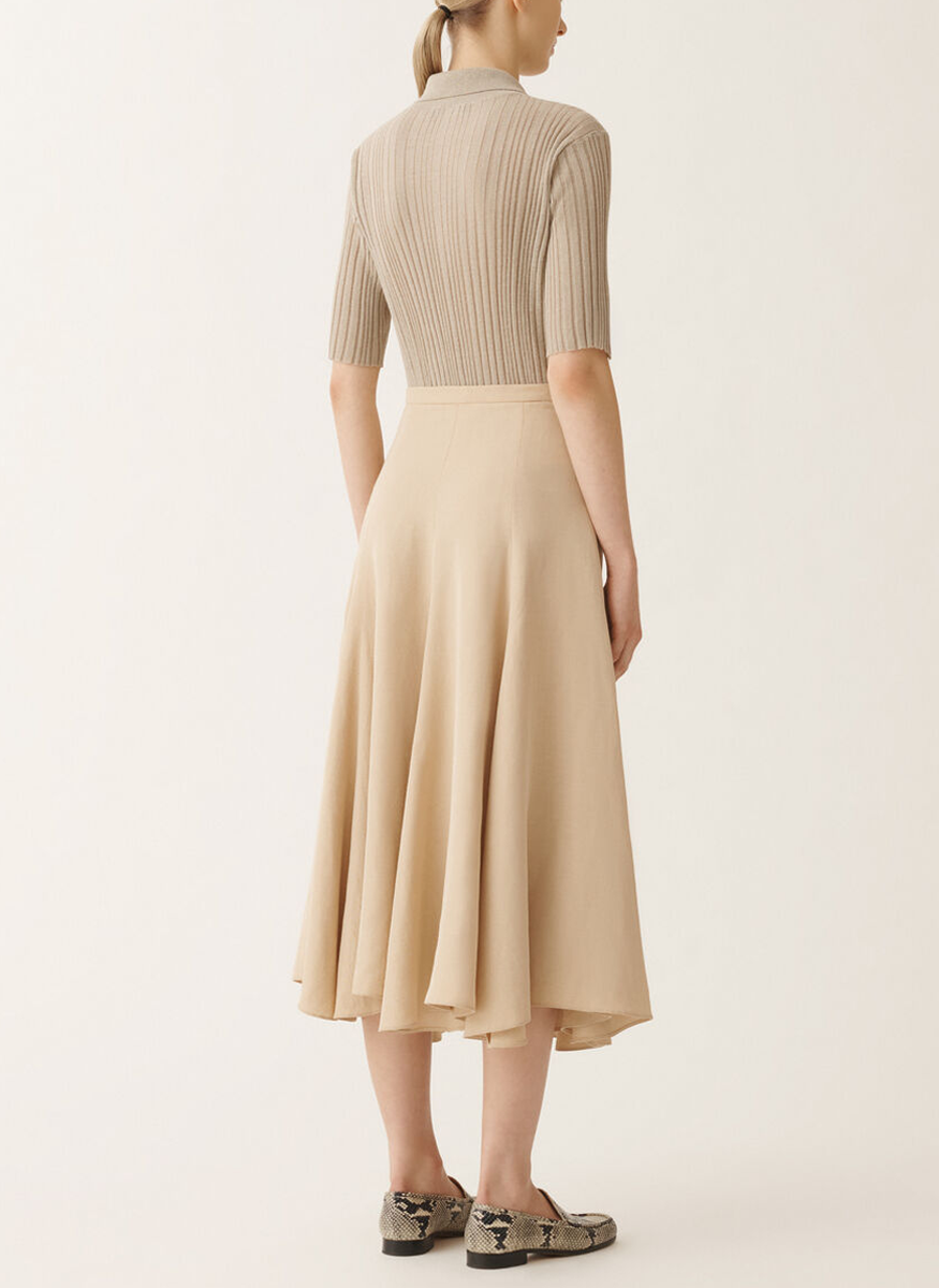 Viscose Linen Flared Skirt - Fabiana Filippi