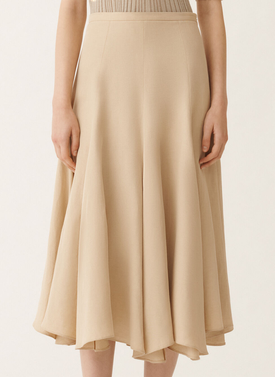 Viscose Linen Flared Skirt - Fabiana Filippi