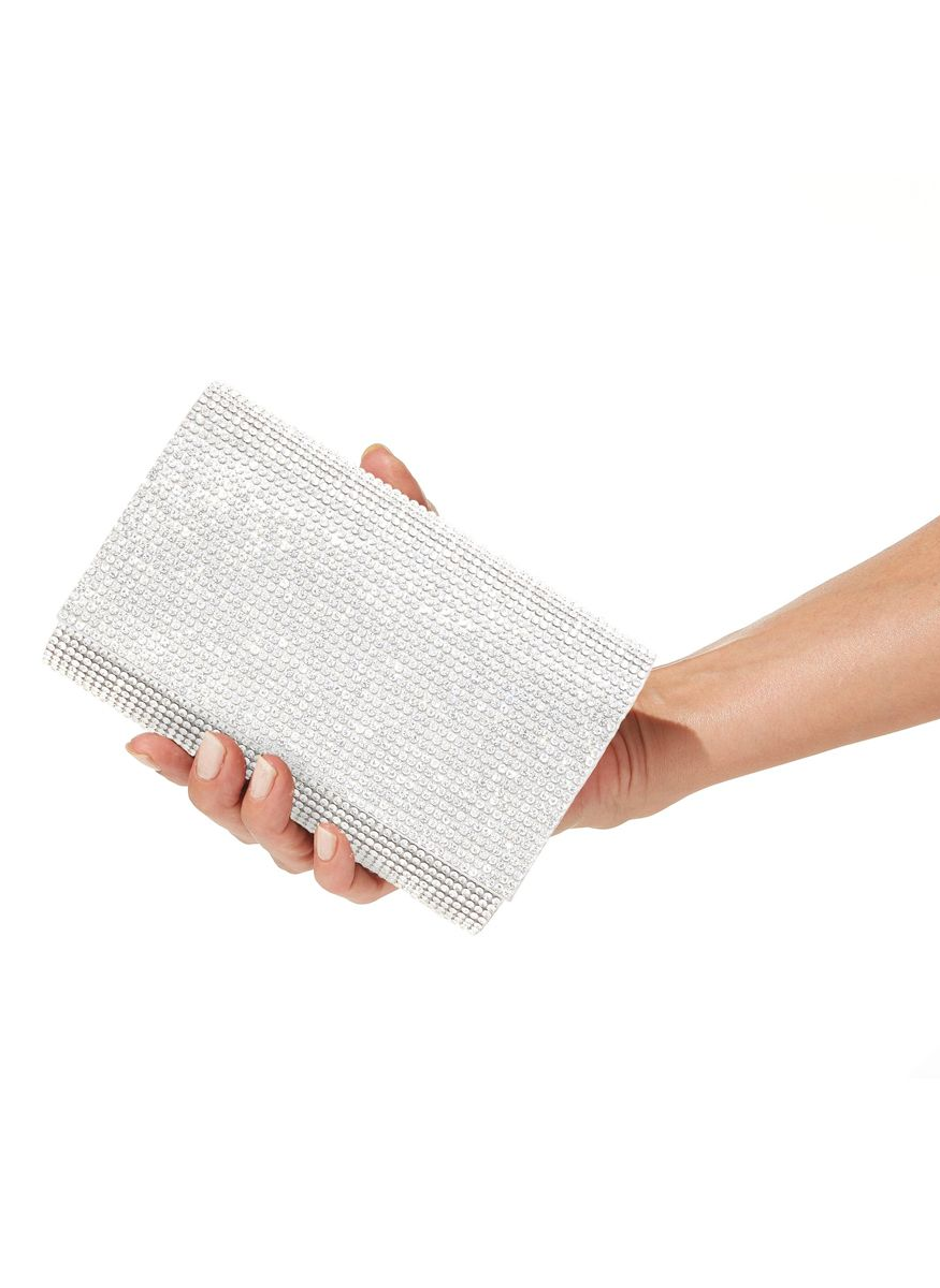 Fizzy Crystal Clutch in Rhine with Chain