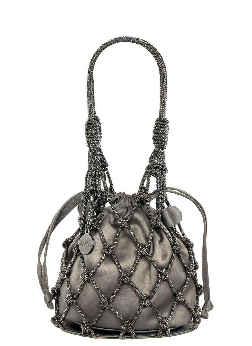 Sparkle Net Pouch in Hematite