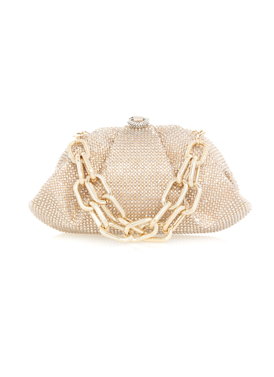 Gemma Fullbead Crystal Bag in Prosecco