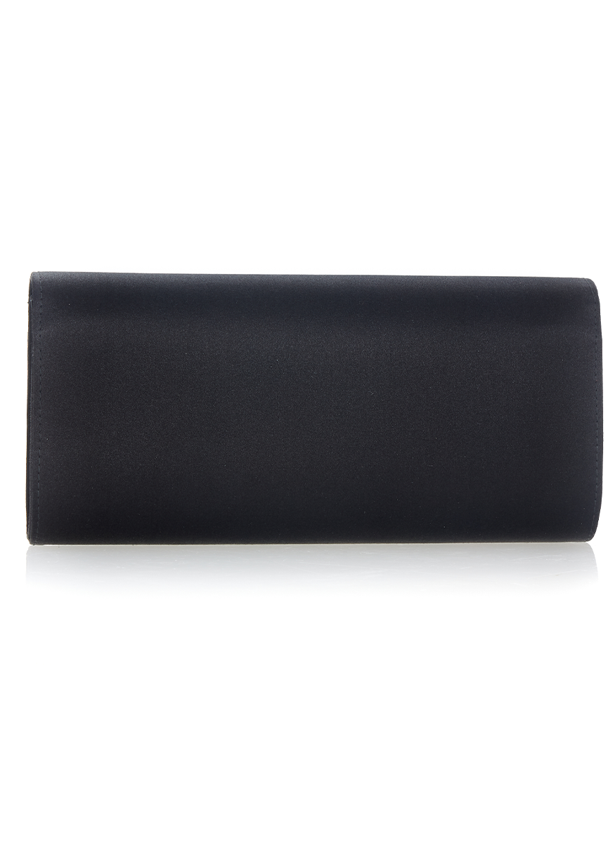 Perry Satin Clutch in Black - Judith Leiber Couture