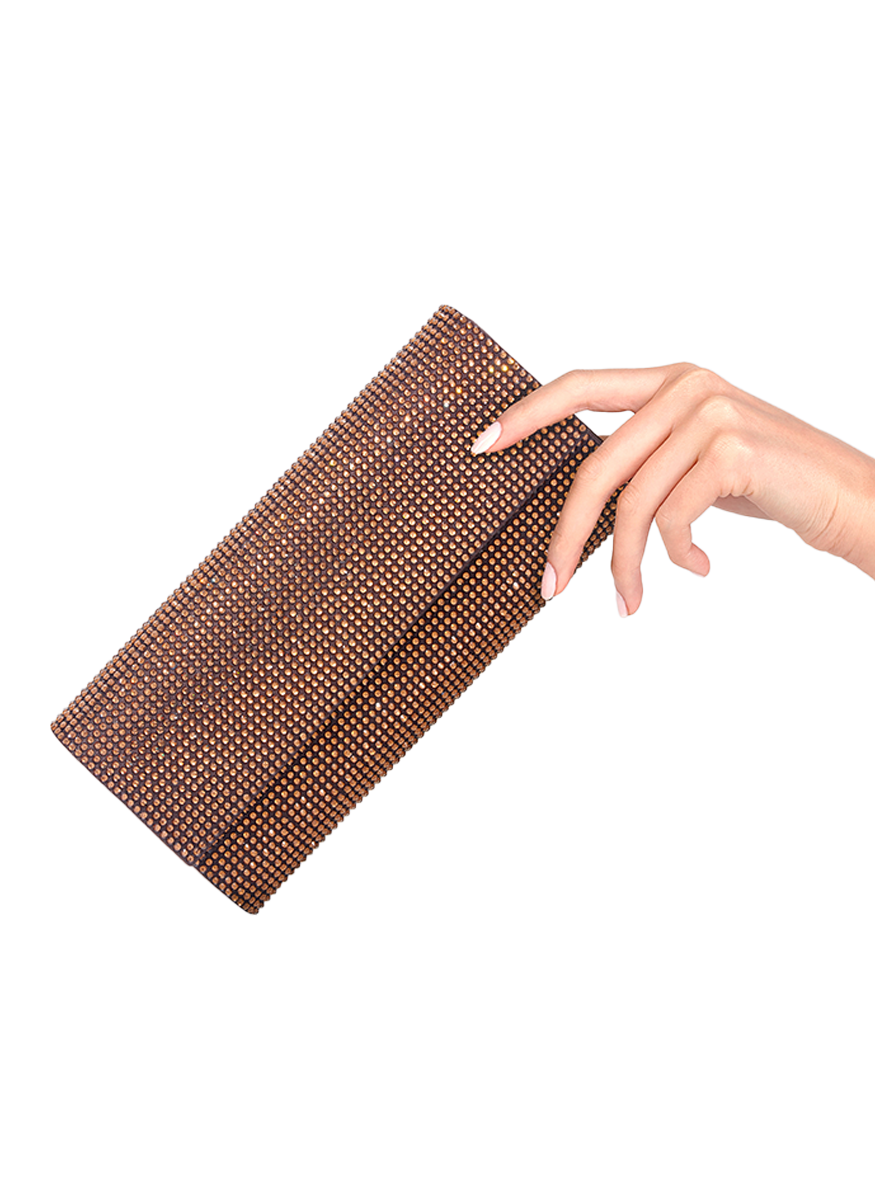 Perry Crystal Clutch in Chocolate