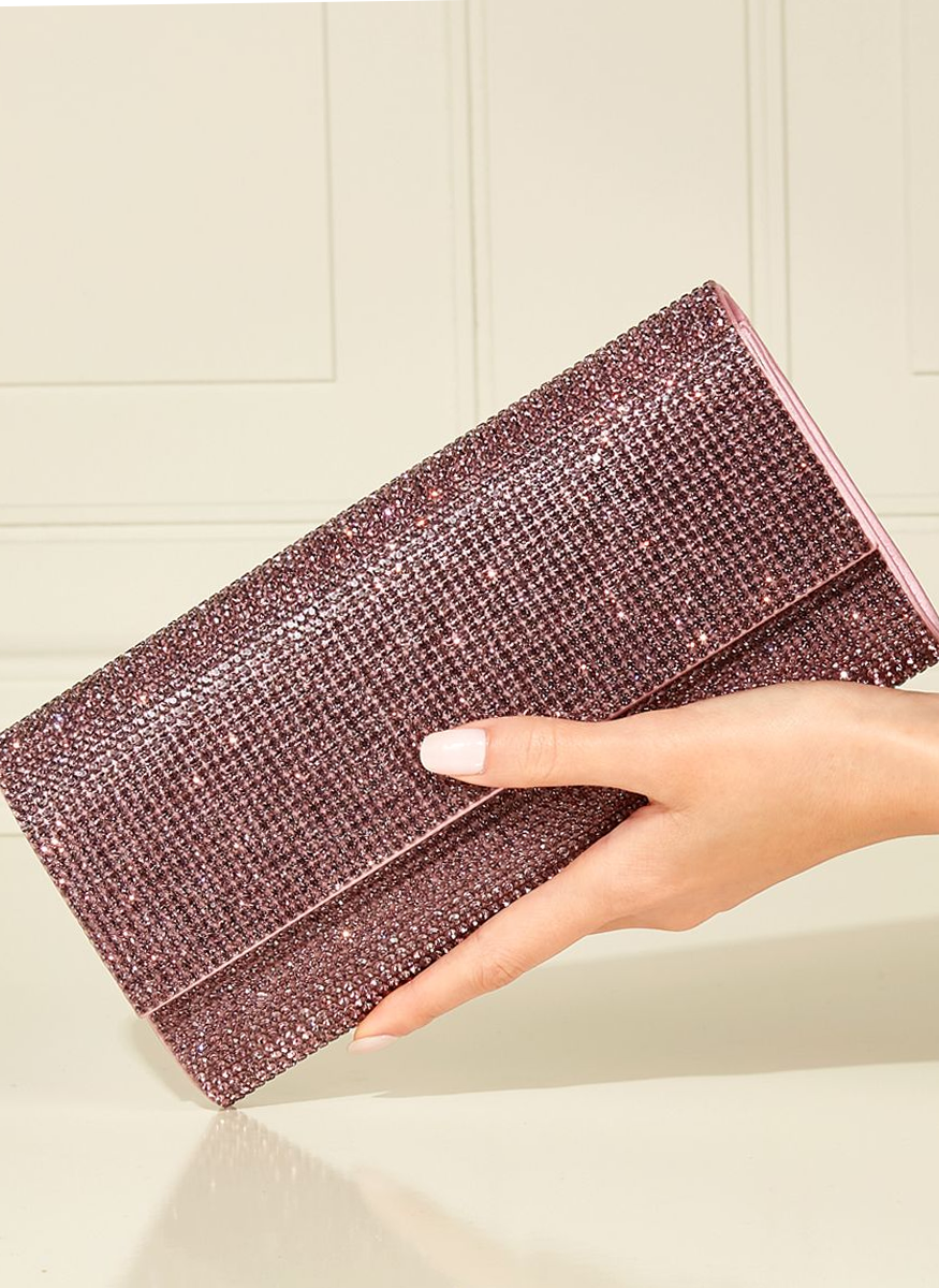 Perry Crystal Clutch in Amethyst - Judith Leiber Couture