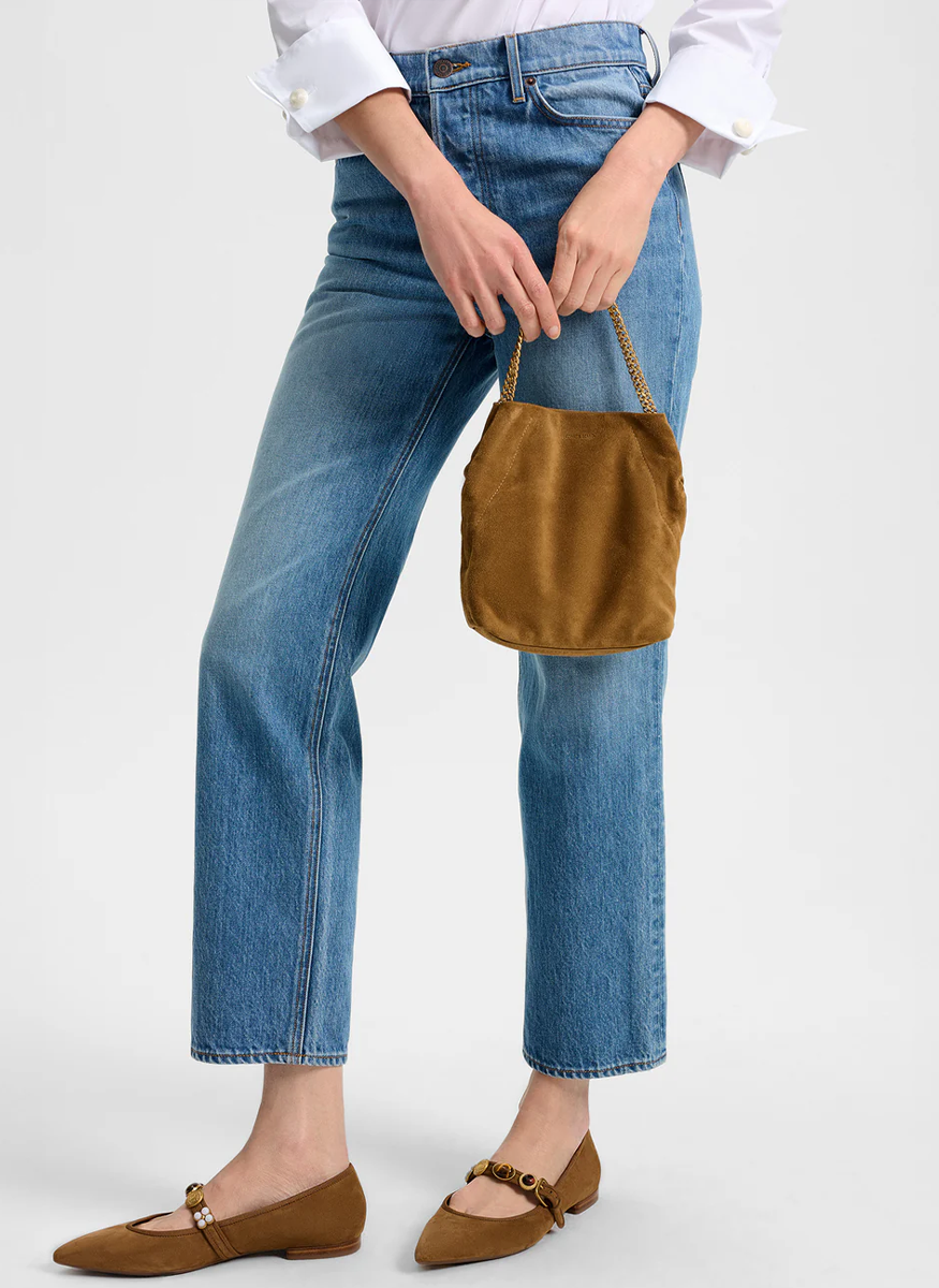 Small Suede Slouch Shoulder Bag - Veronica Beard