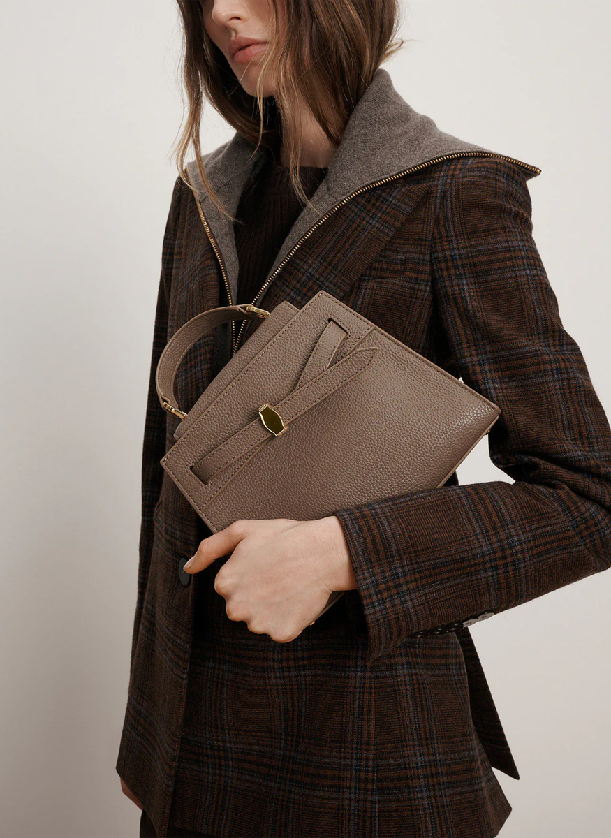 Dash Top Handle Bag in Bark - Veronica Beard