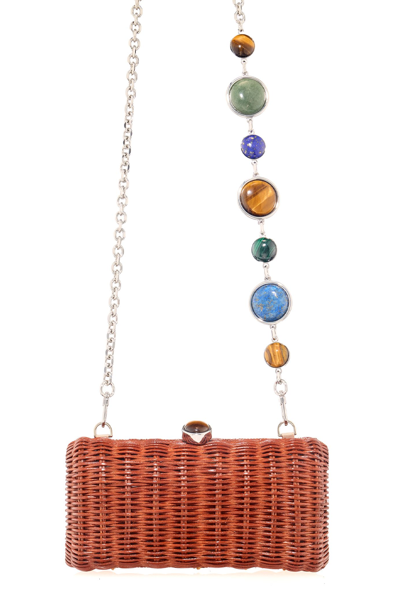 Poppy Basket Semi-Precious Stones Brown
