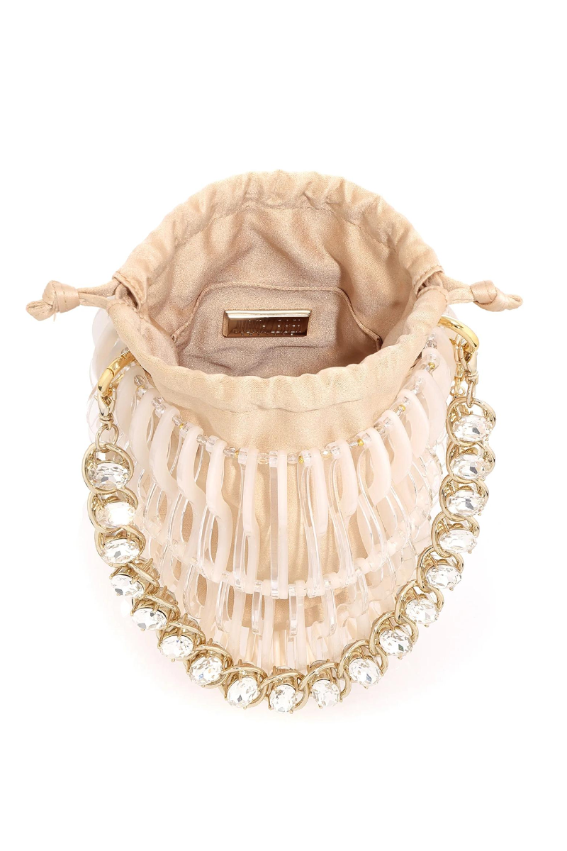 Harper Woven Resin Bucket Bag - Judith Leiber Couture