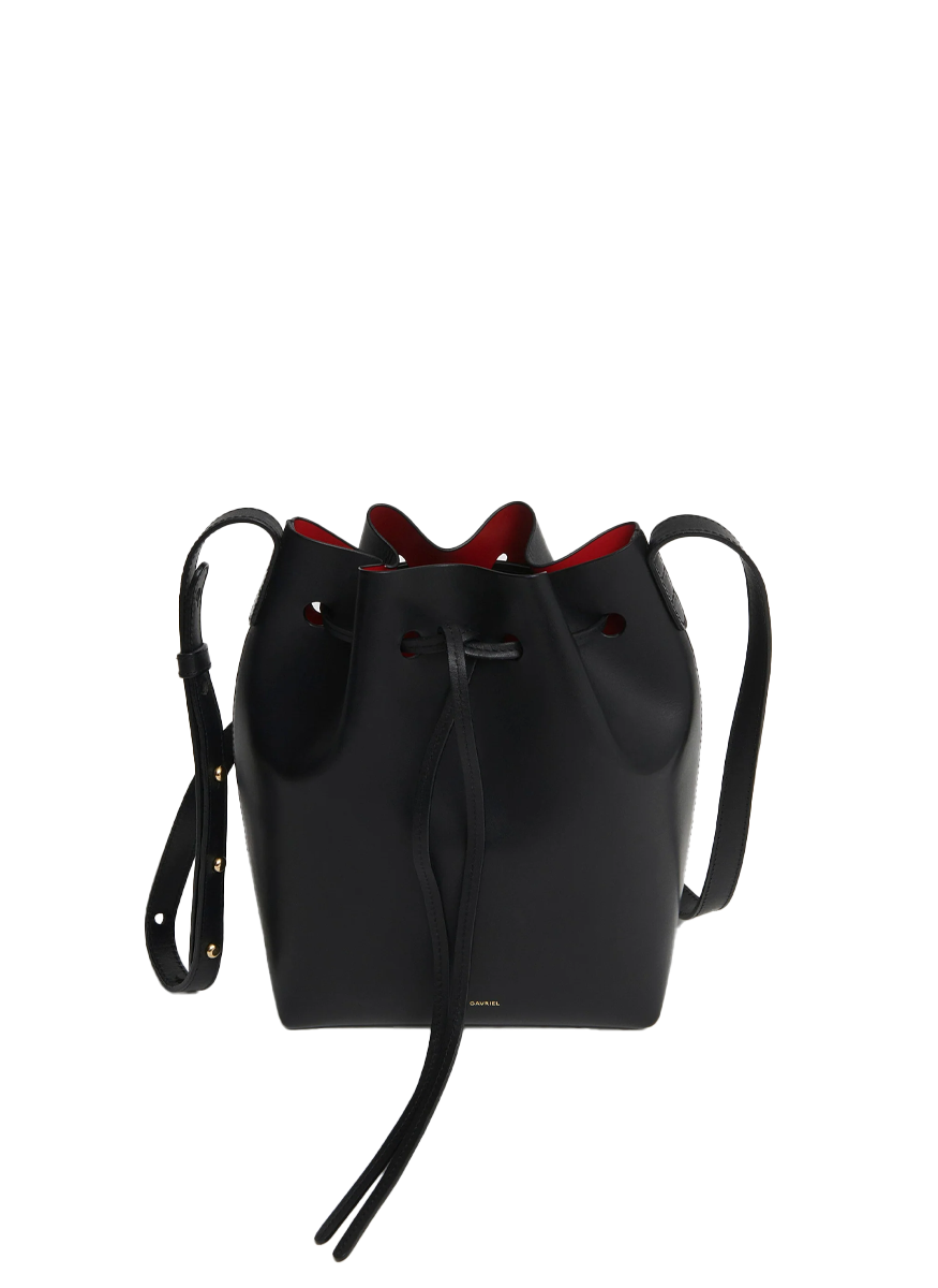 Mini Bucket in Black Leather