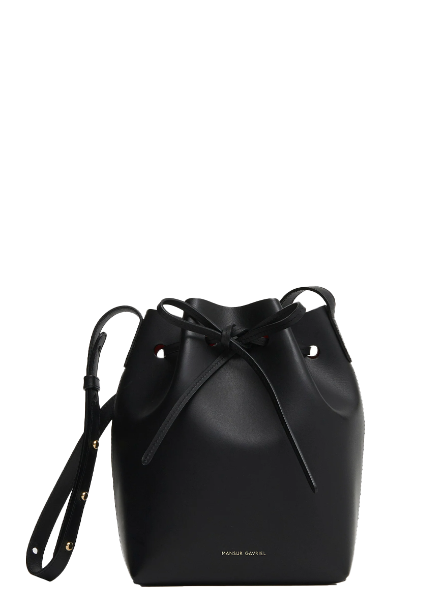 Mini Bucket in Black Leather