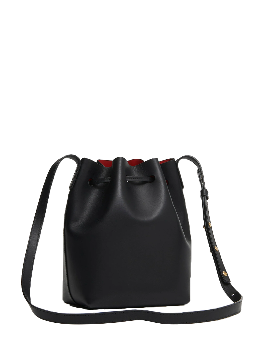 Mini Bucket in Black Leather - Mansur Gavriel