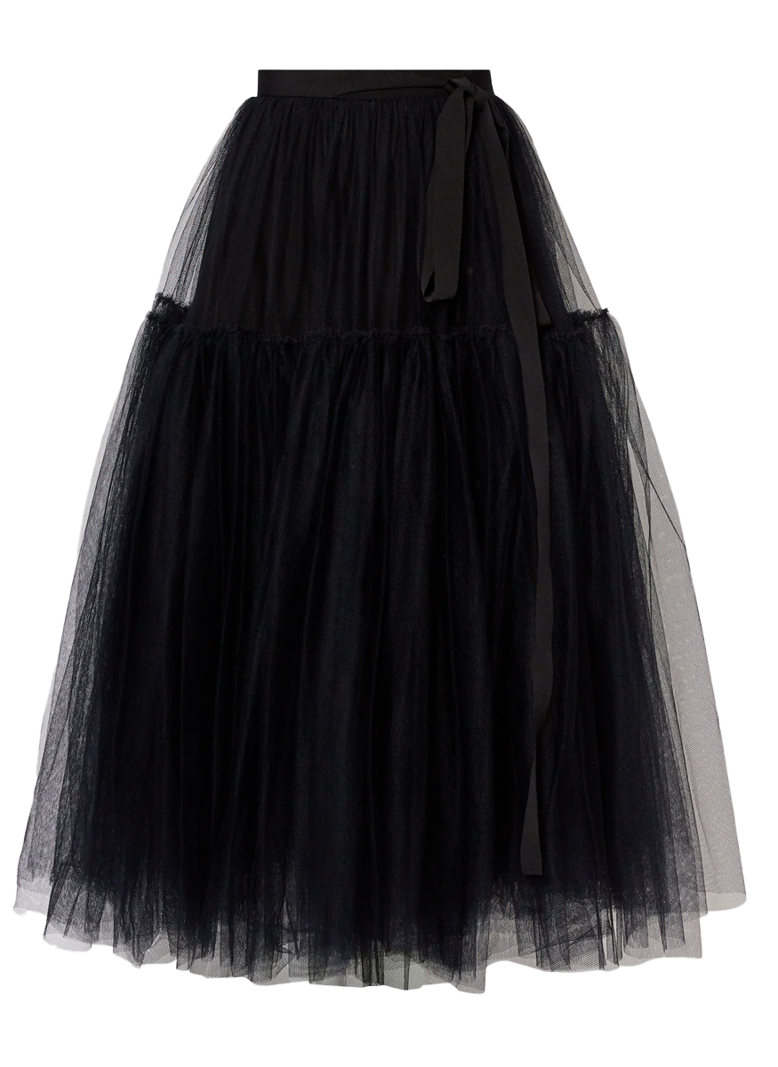 Tulle Midi Skirt with Bow - Erdem