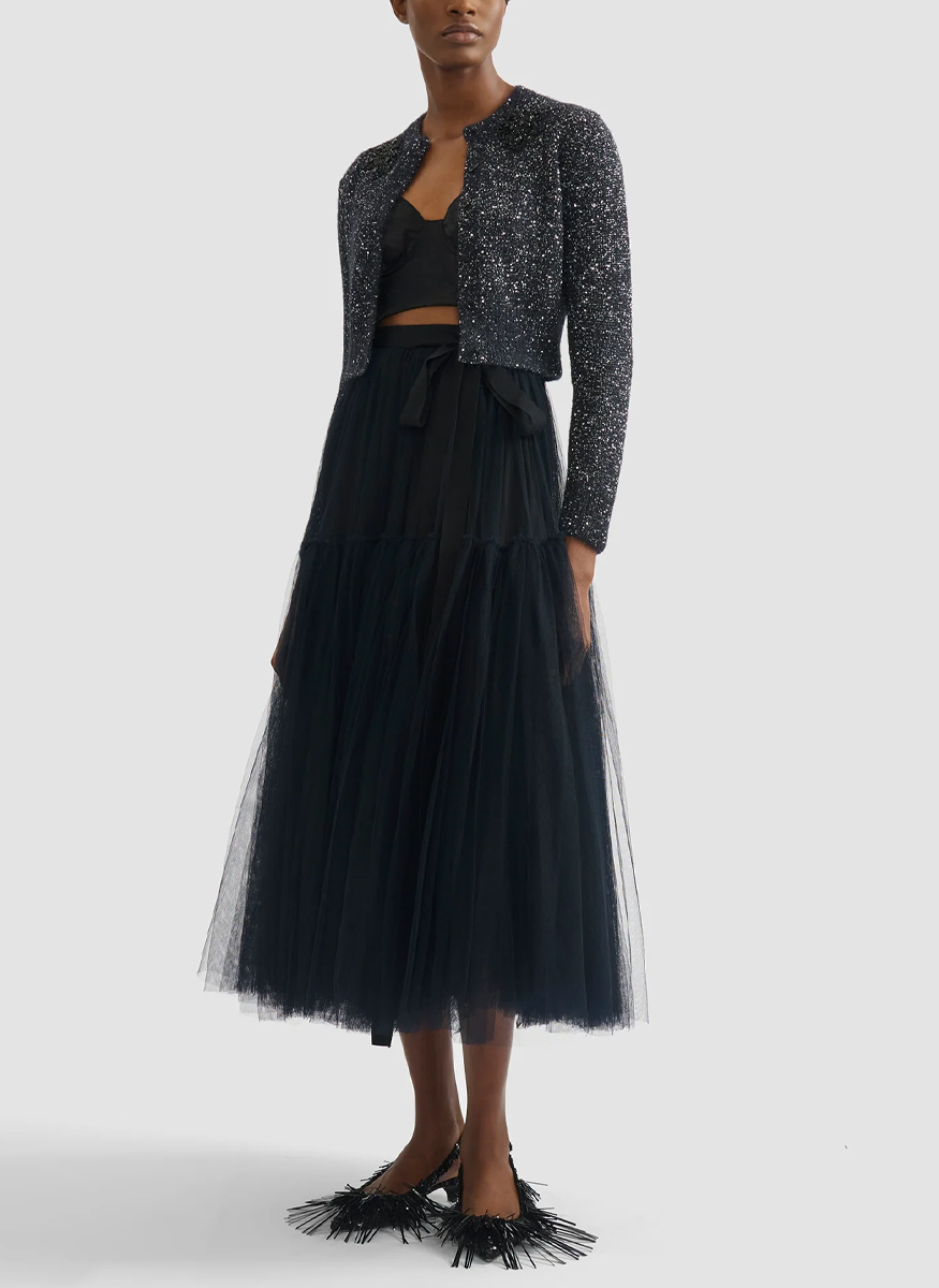 Embellished Sequin Cropped Cardigan - Erdem