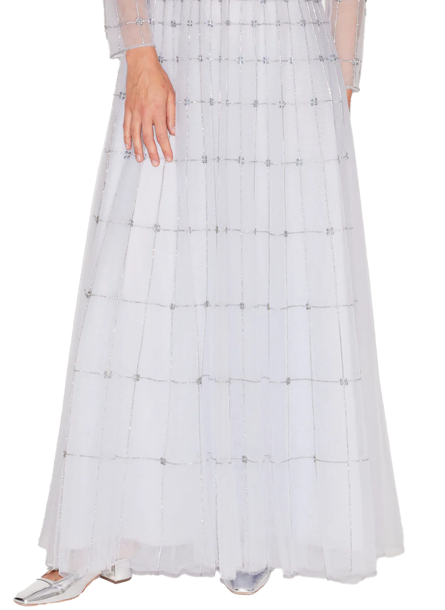 Anissa Long Sleeve Embroidered Tulle Gown - Huishan Zhang