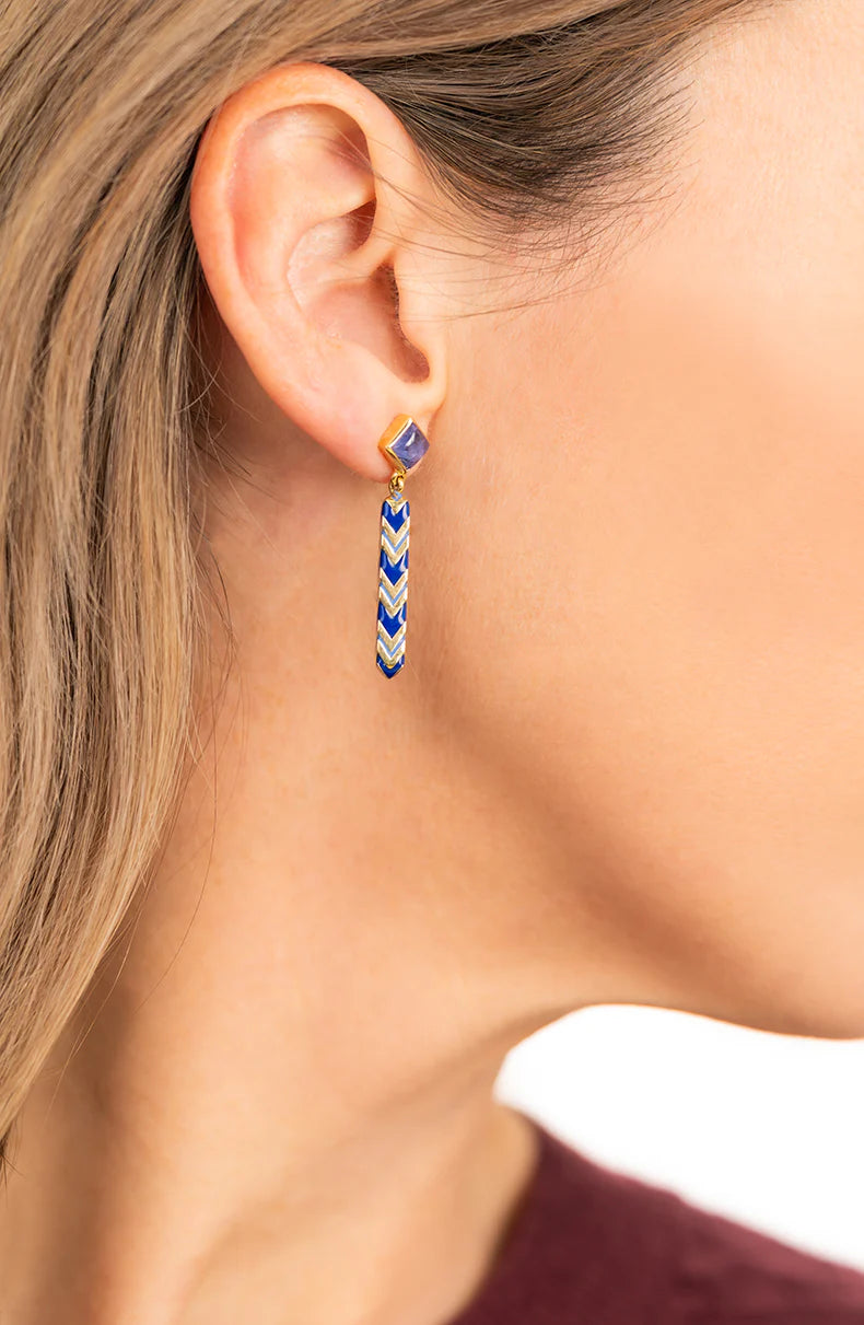 Baoli Flow Earrings, Tanzanite