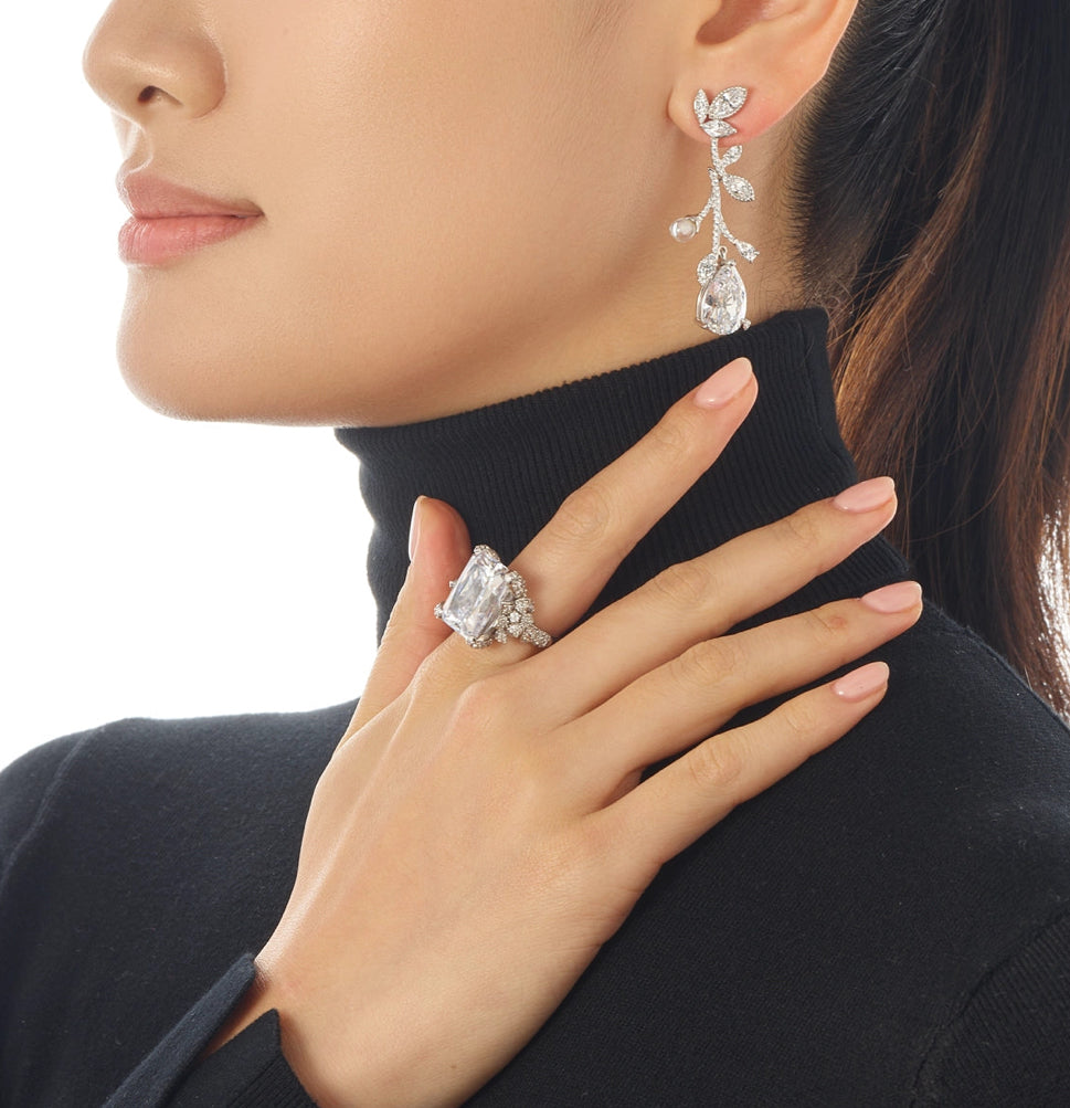 Diamond Citrus Vine Earrings - Anabela Chan