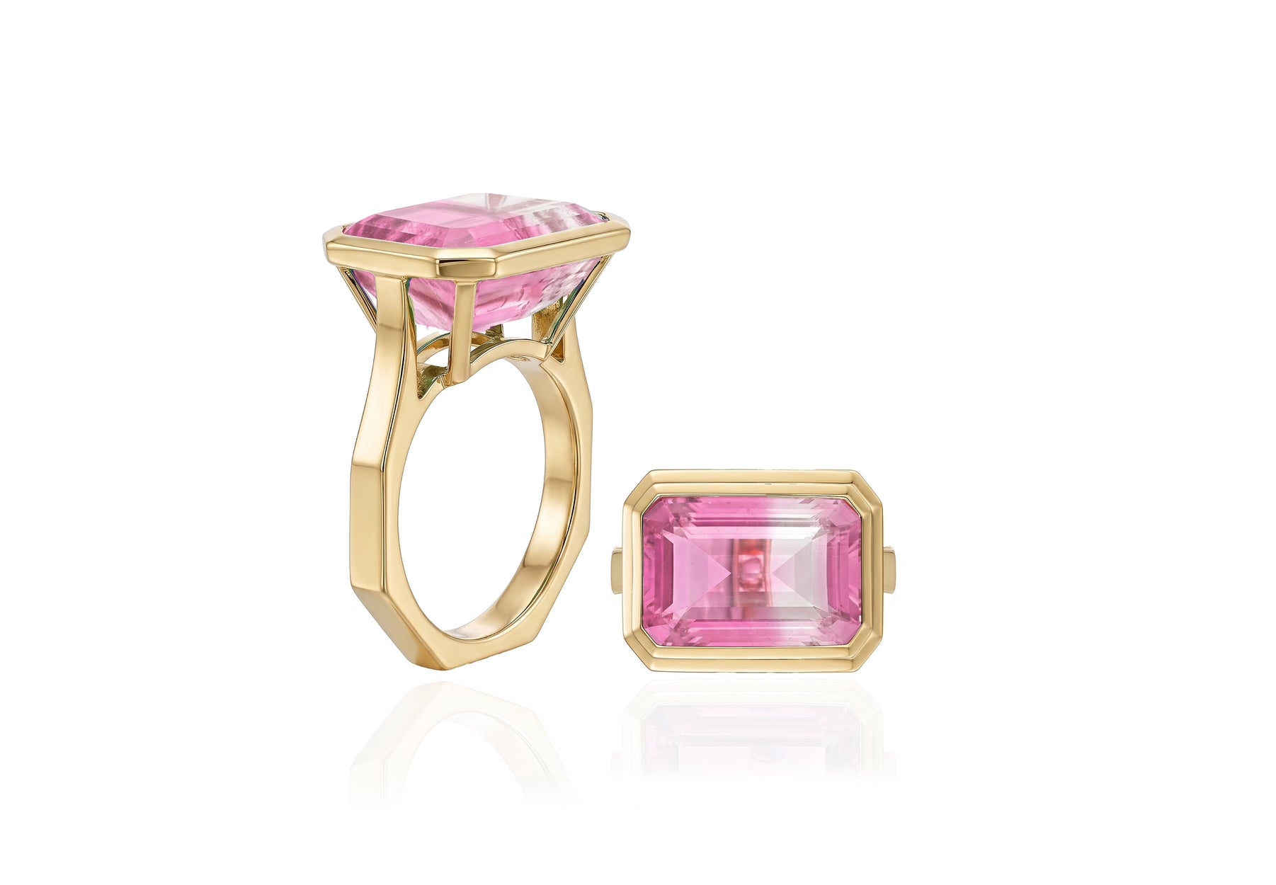 Bicolor Pink Tourmaline Ring
