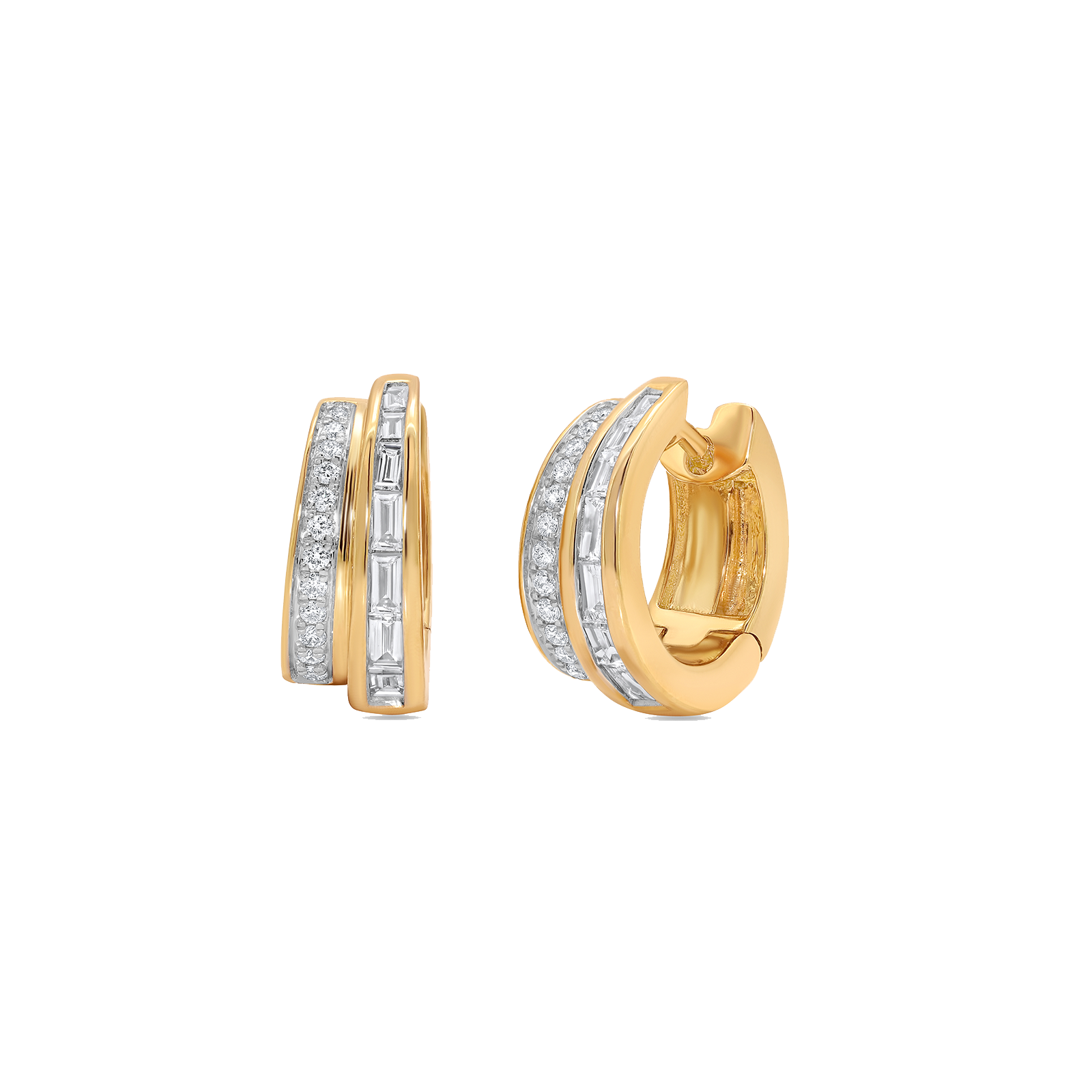 Papua Two-Row Diamond Earrings