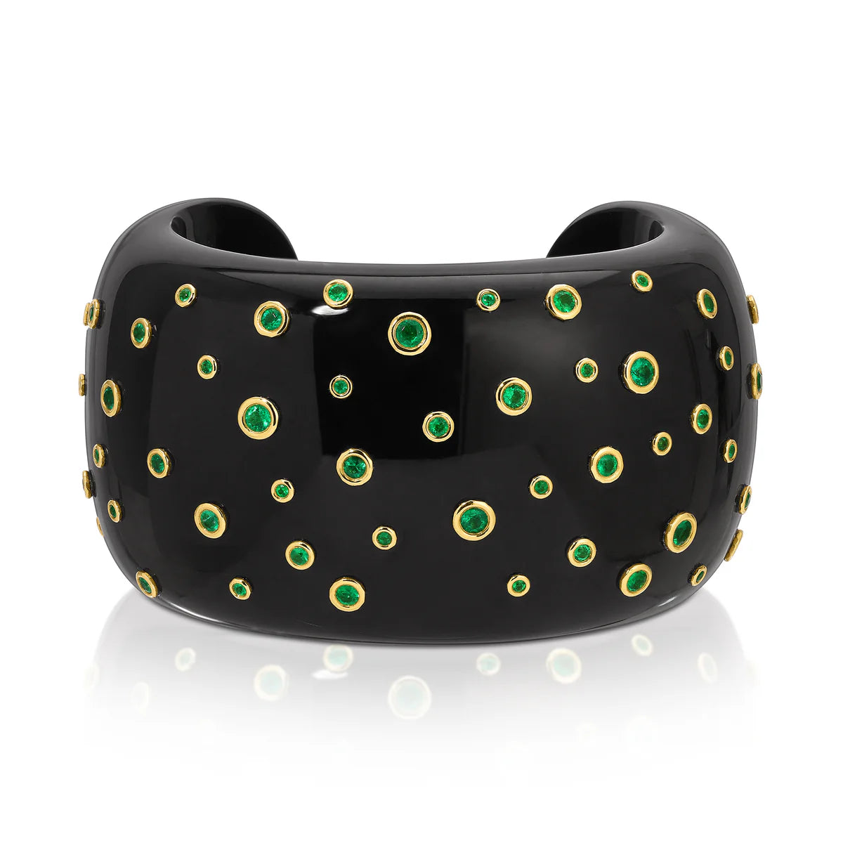 Black Jade and Emerald Tribute Cuff