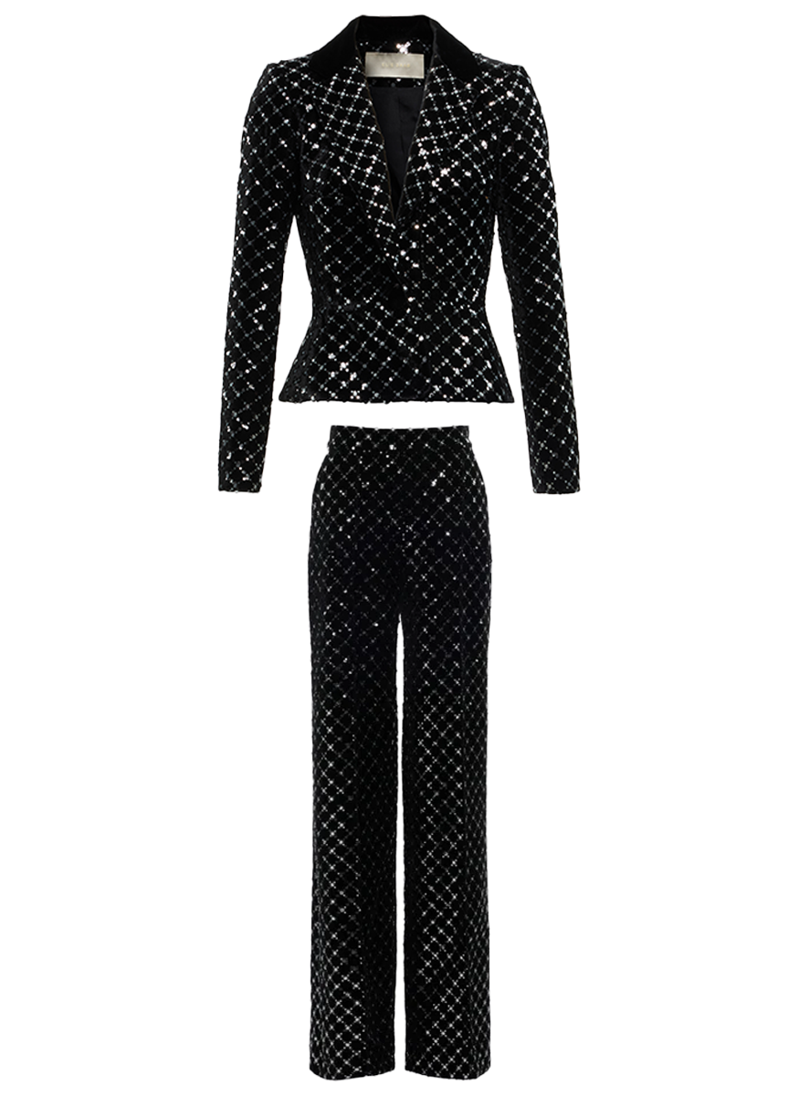 Embroidered Velvet Suit - Elie Saab