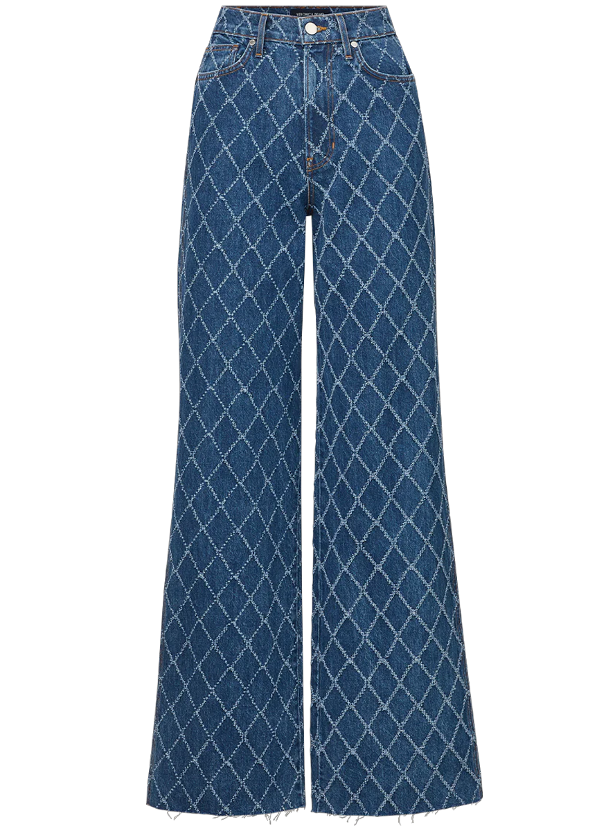 Taylor Diamond Printed Wide-Leg Jean