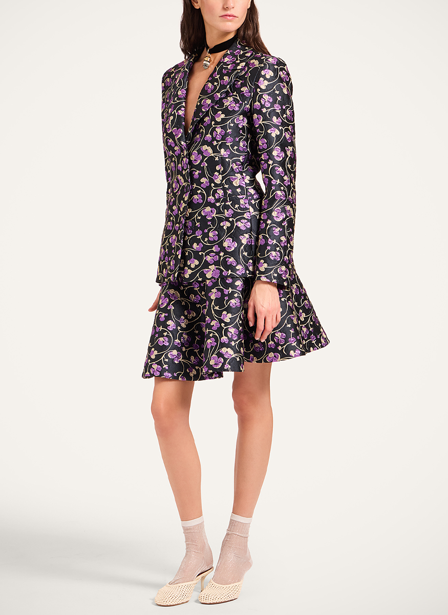 24/7 Jacquard Jacket in Honeysuckle Black - La DoubleJ