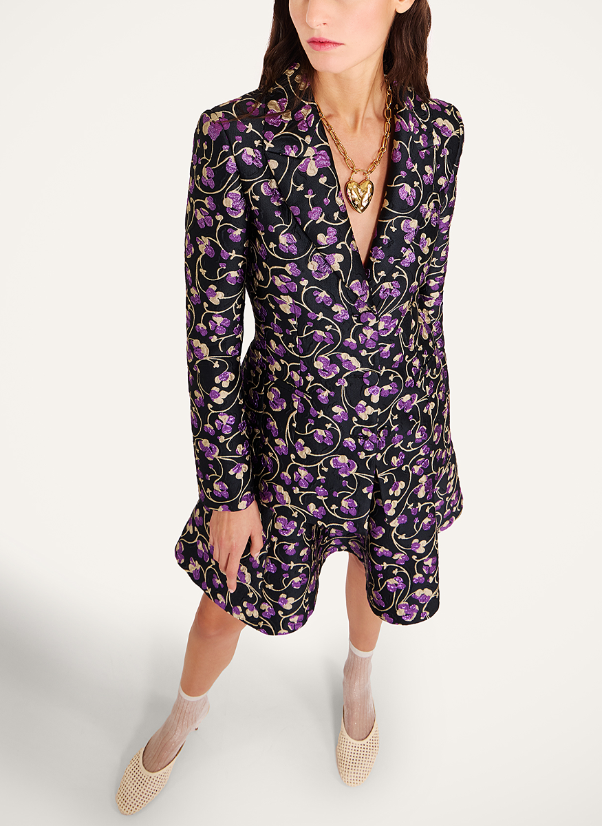 24/7 Jacquard Jacket in Honeysuckle Black