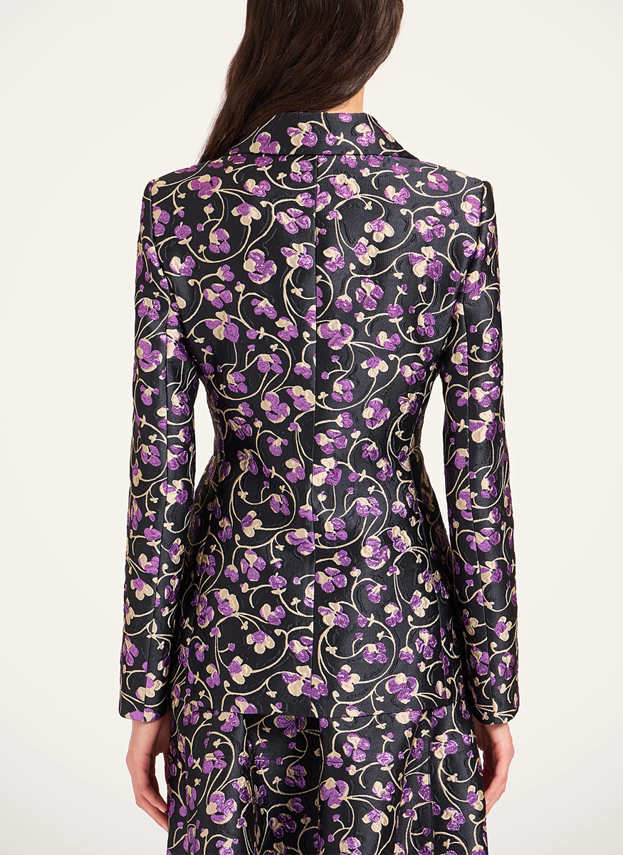 24/7 Jacquard Jacket in Honeysuckle Black - La DoubleJ