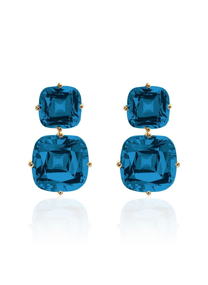 Gossip 2-Tier London Blue Topaz Earrings