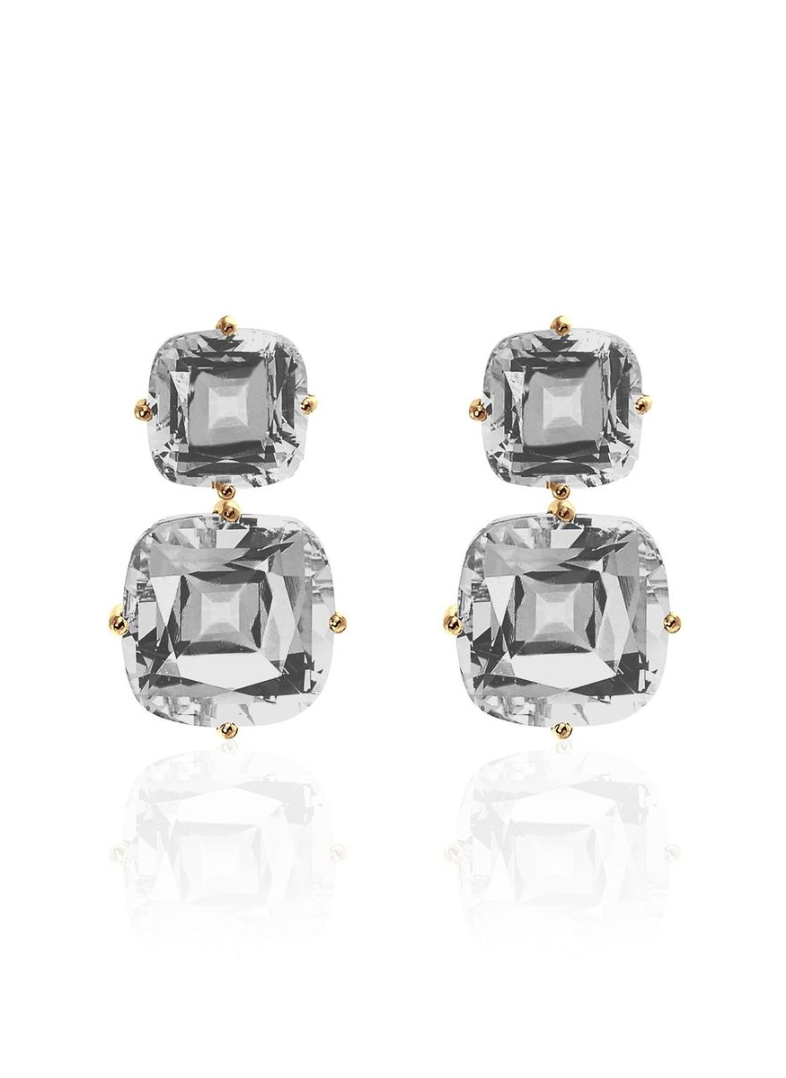 Gossip 2Tier Rock Crystal Earrings