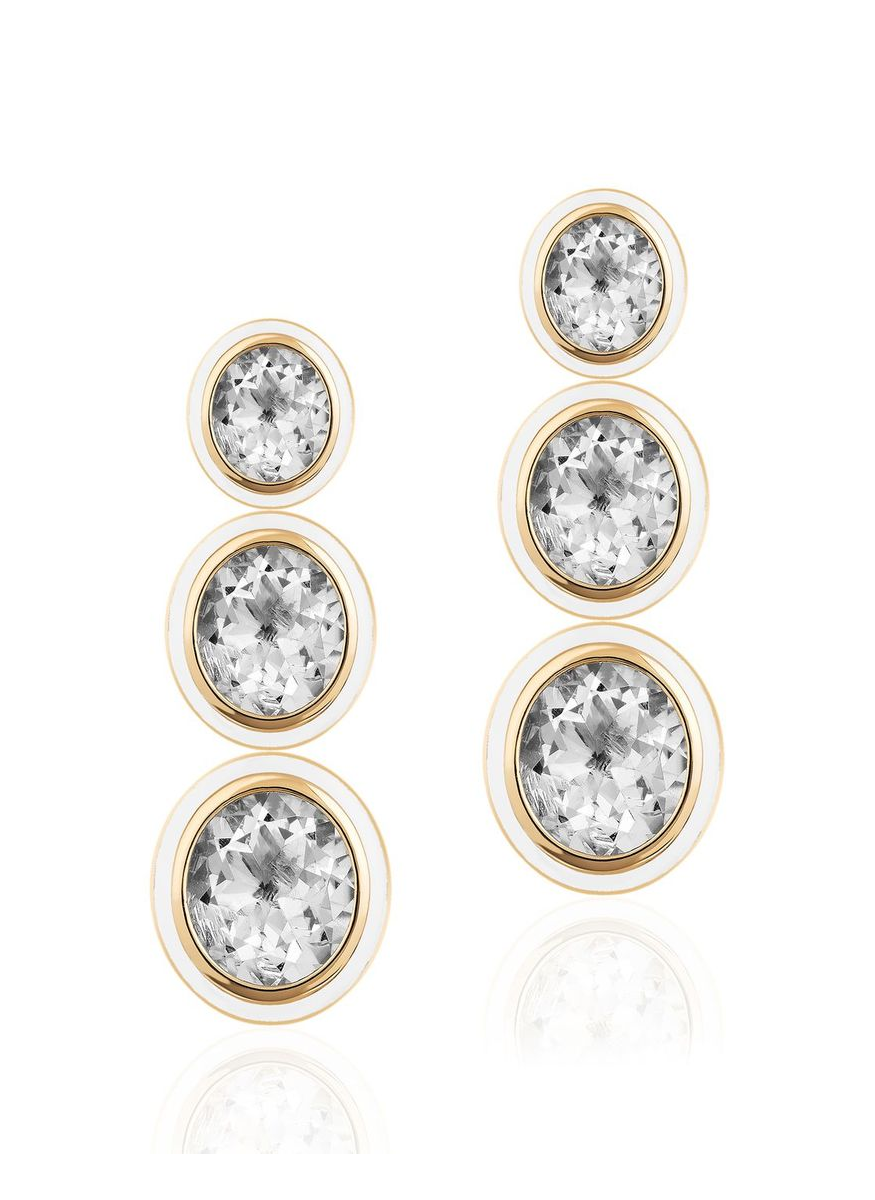 Melange 3Tier White Earrings