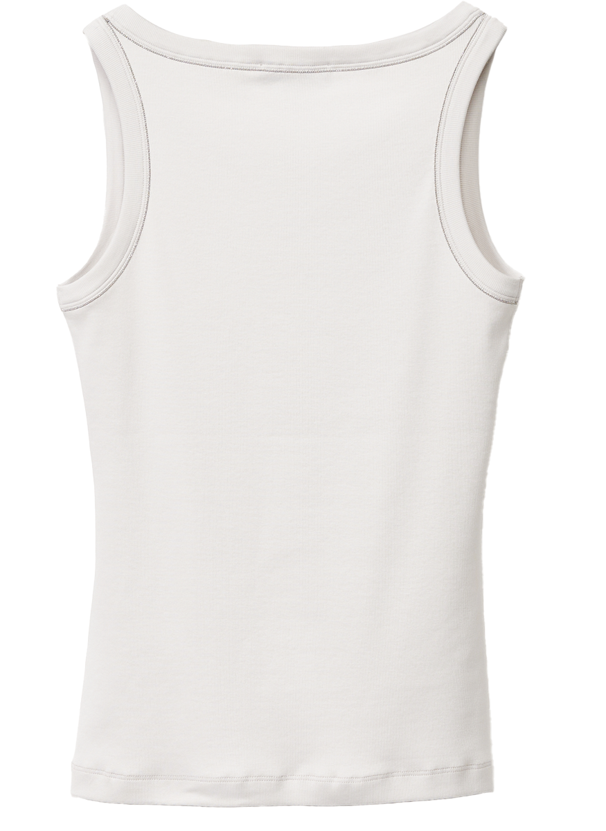 Ribbed Jersey Tank Top with Detail