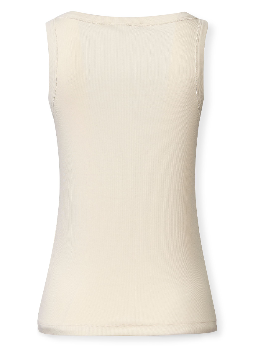 Ribbed Jersey Tank Top with Filo Diamante