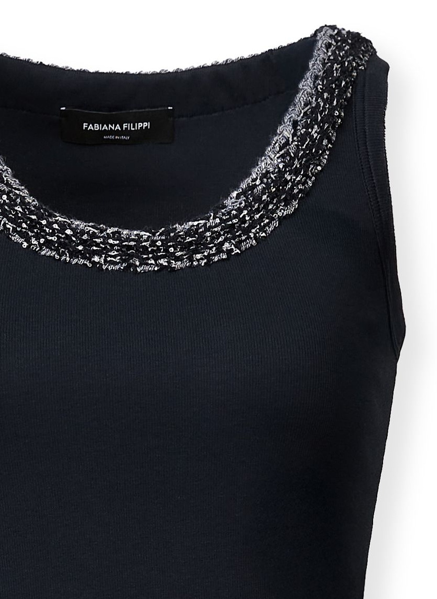 Ribbed Cotton Jersey Tank Top - Fabiana Filippi