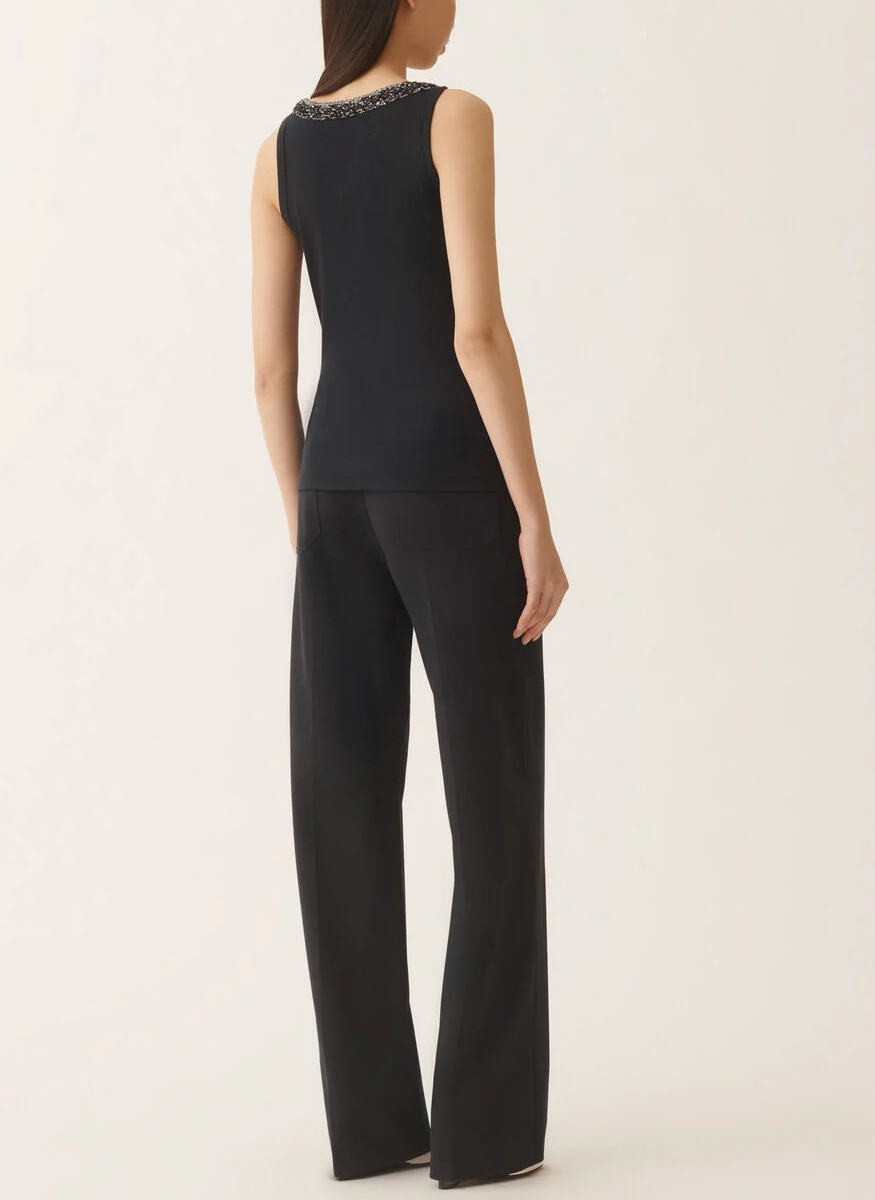 Ribbed Cotton Jersey Tank Top - Fabiana Filippi