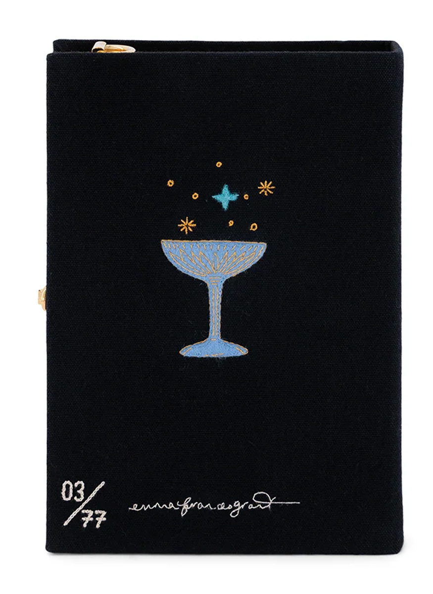 'For The Love Of Champagne' Book Clutch with Strap - Olympia Le-Tan