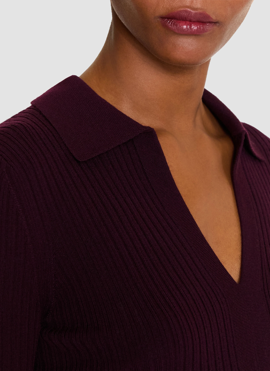 Merino Wool Rib Polo - Joseph