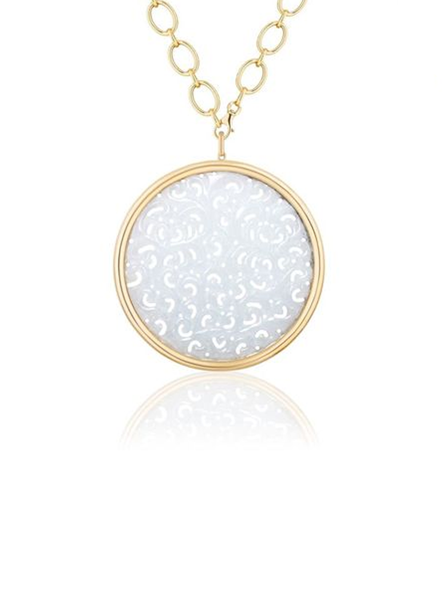 "G-One" White Jade Pendant Necklace