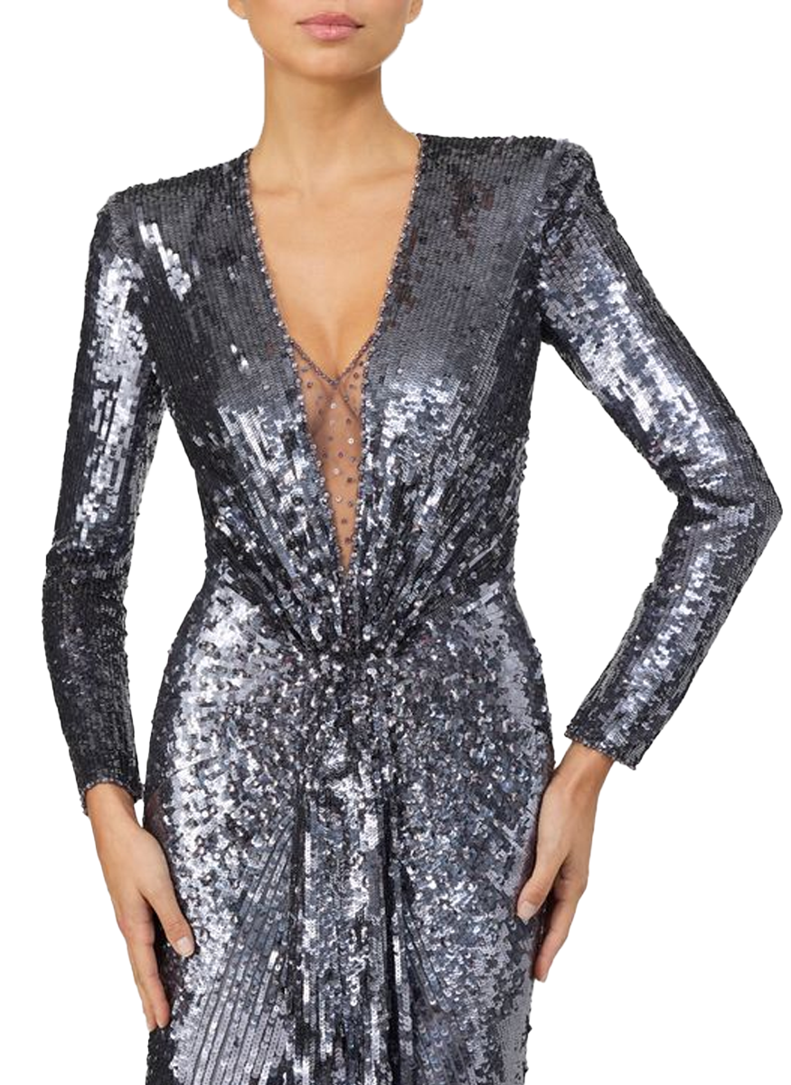 Narcissus V-Neck Long Sleeve Gown - Jenny Packham