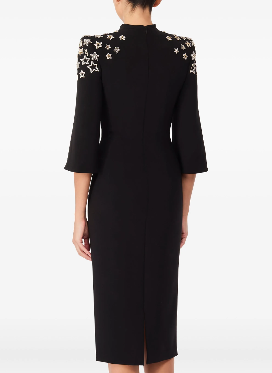 Stella Star Beaded Crepe Cocktail Dress - Jenny Packham