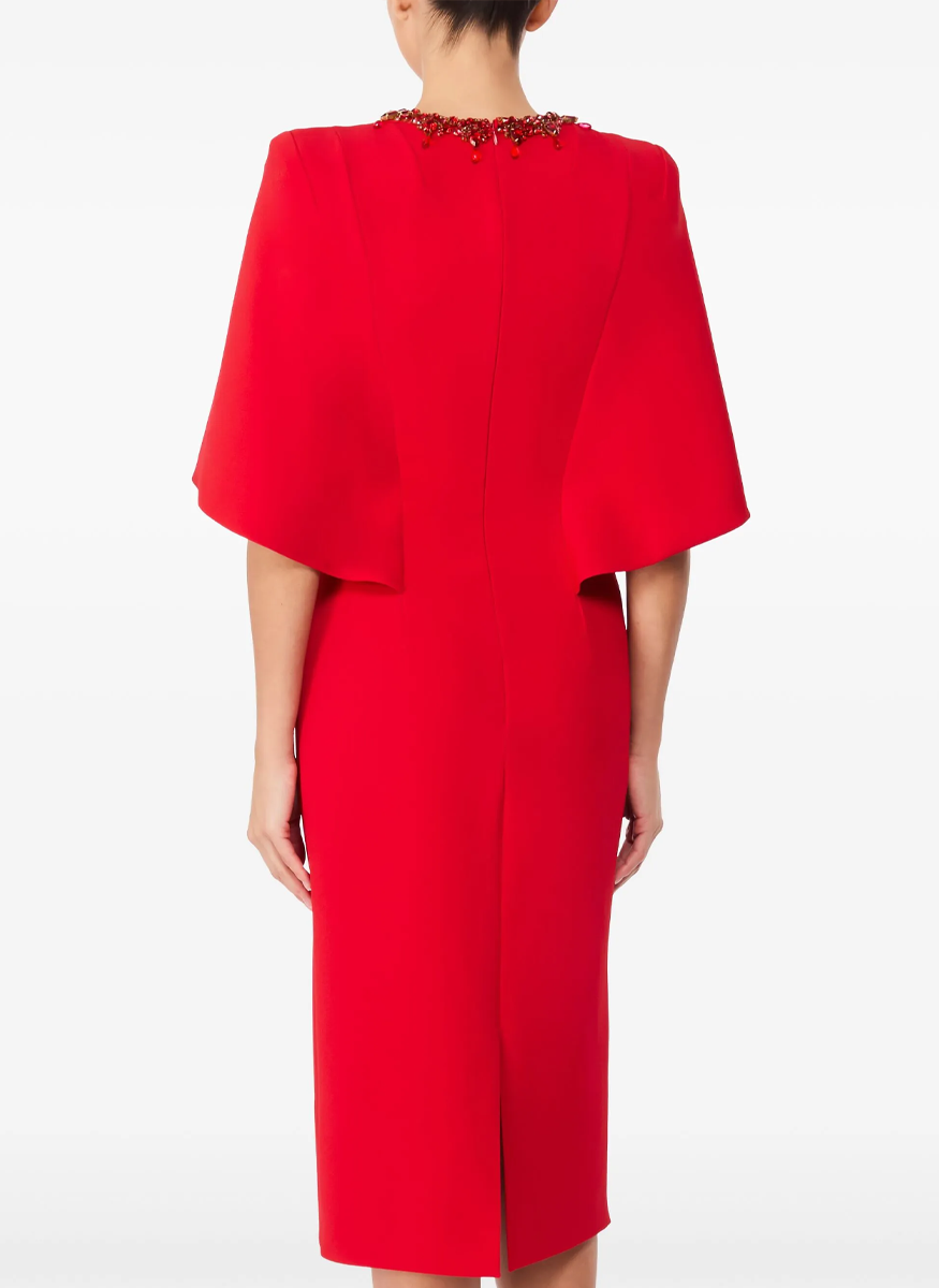 Ursa Embellished-Neck Midi Dress - Jenny Packham