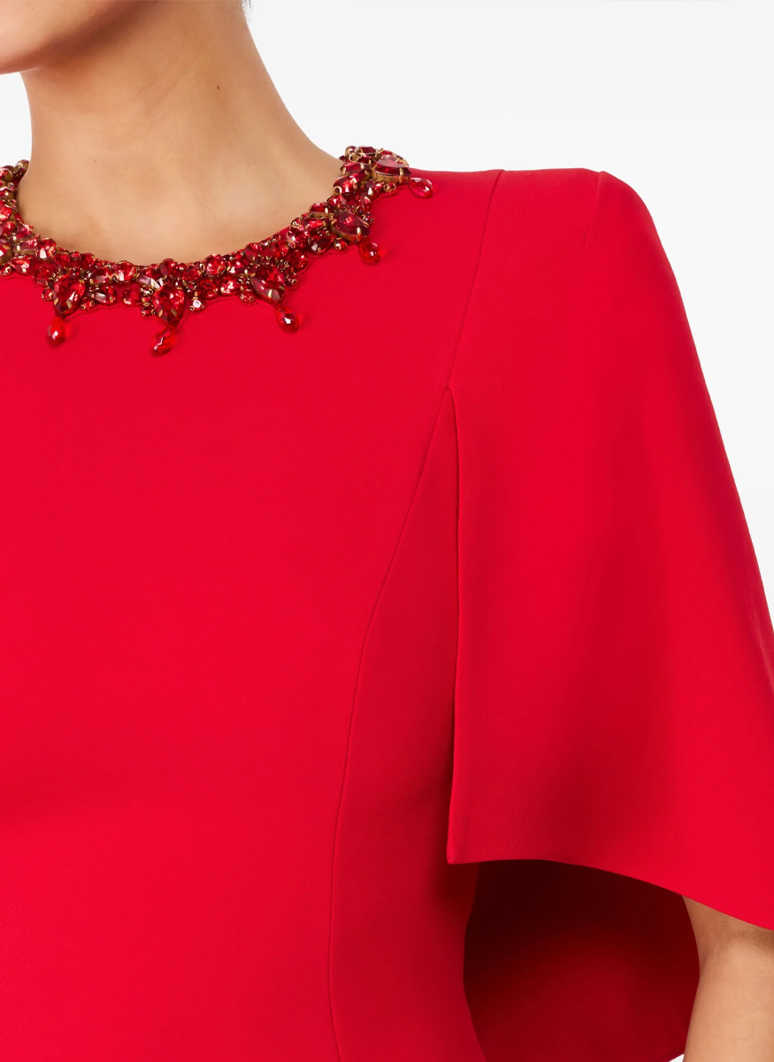 Ursa Embellished-Neck Midi Dress - Jenny Packham