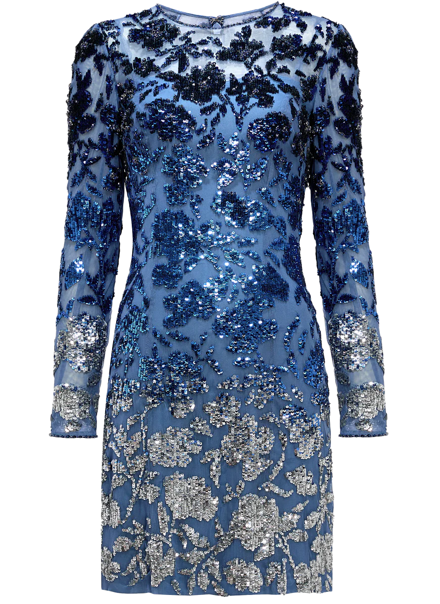 Jazz Embellished Long Sleeve Mini Dress