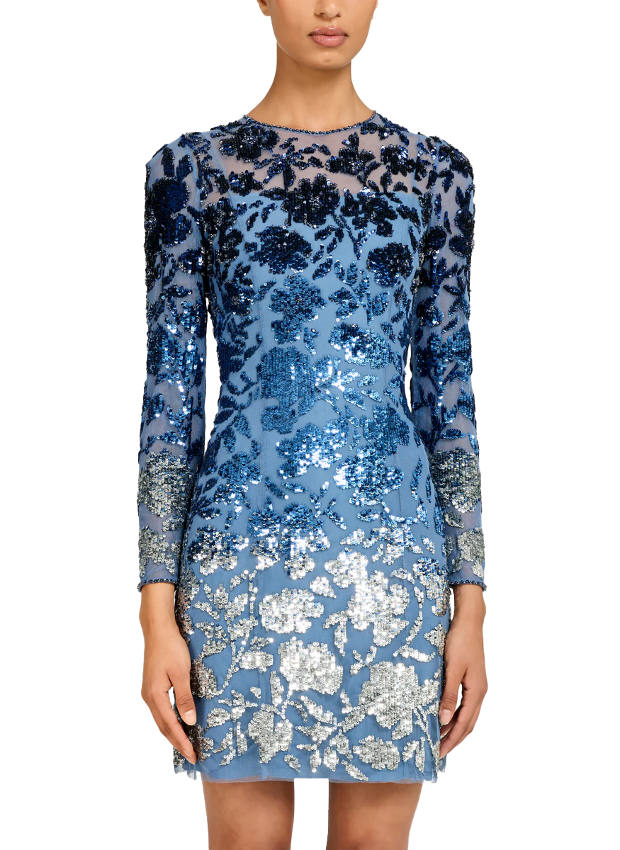 Jazz Embellished Long Sleeve Mini Dress