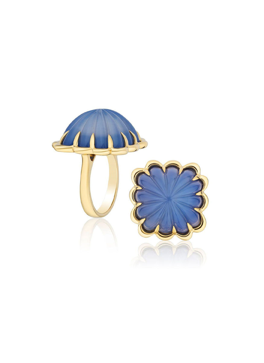 Carved Chalcedony Ring