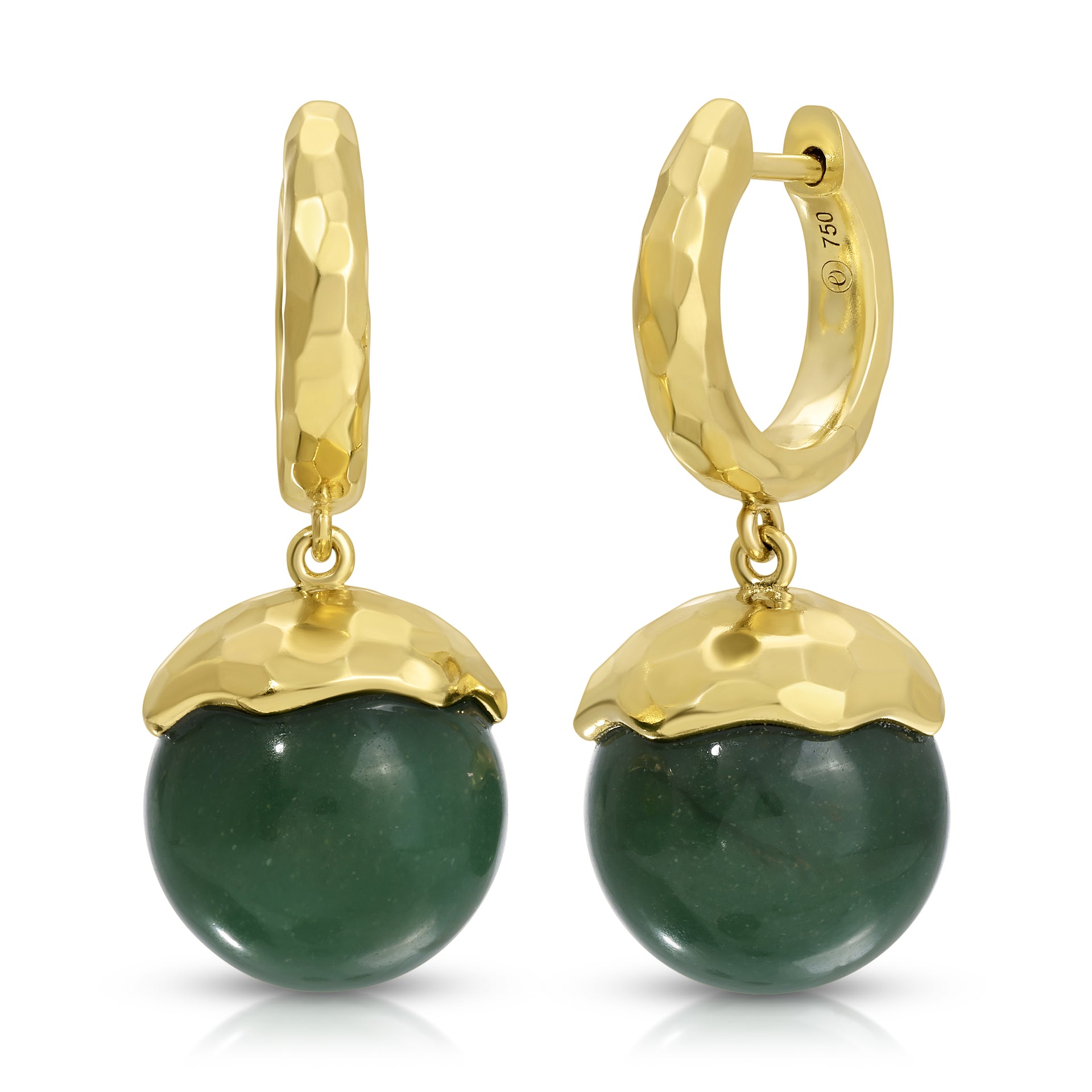 Orb Earrings, African Jade