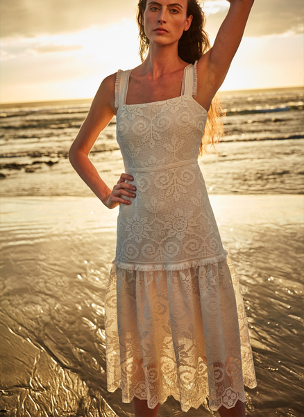 Mona Crochet Lace Dress in Cream – Elizabeth Anthony