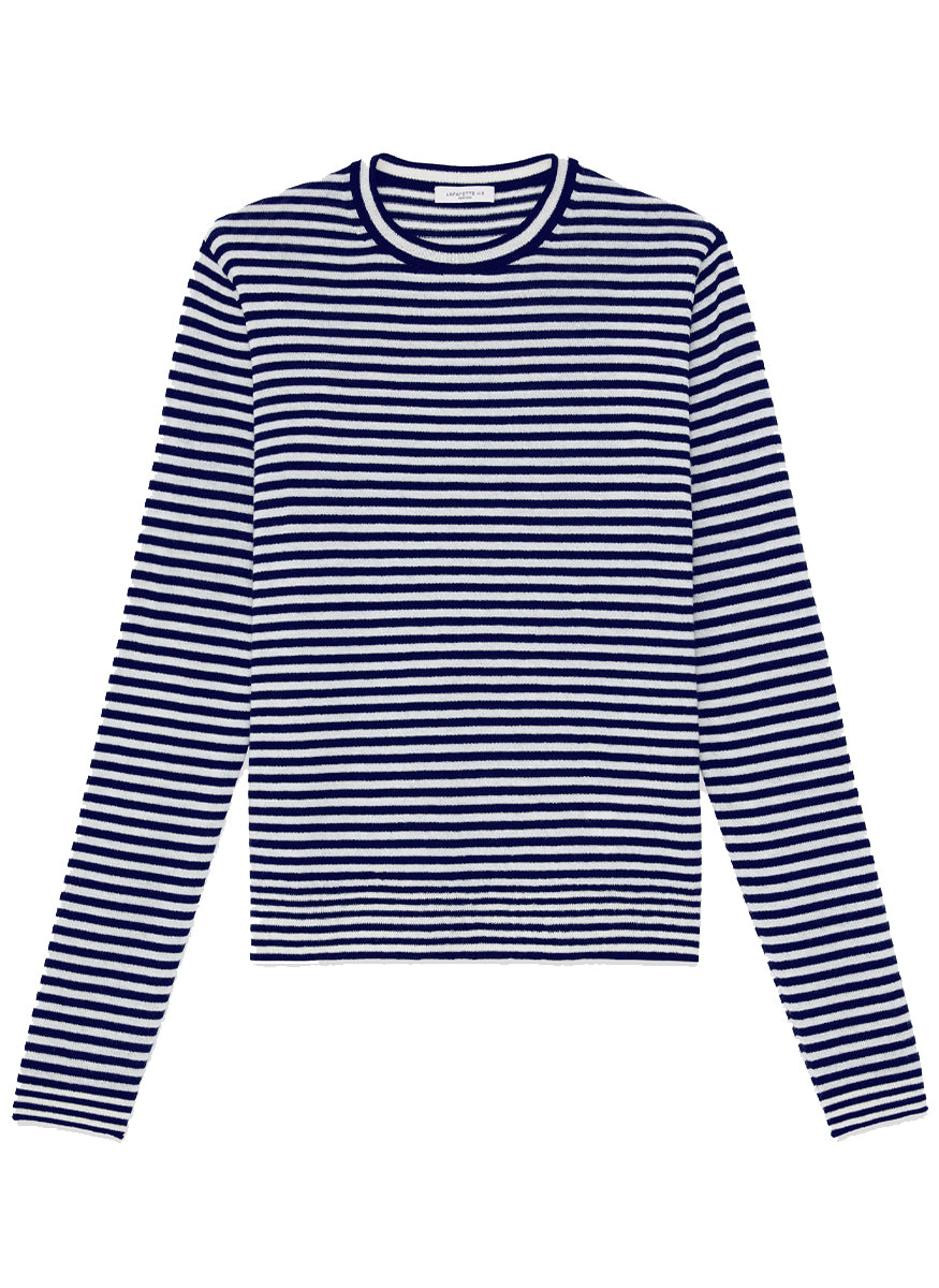 Striped Crewneck Sweater in Midnight
