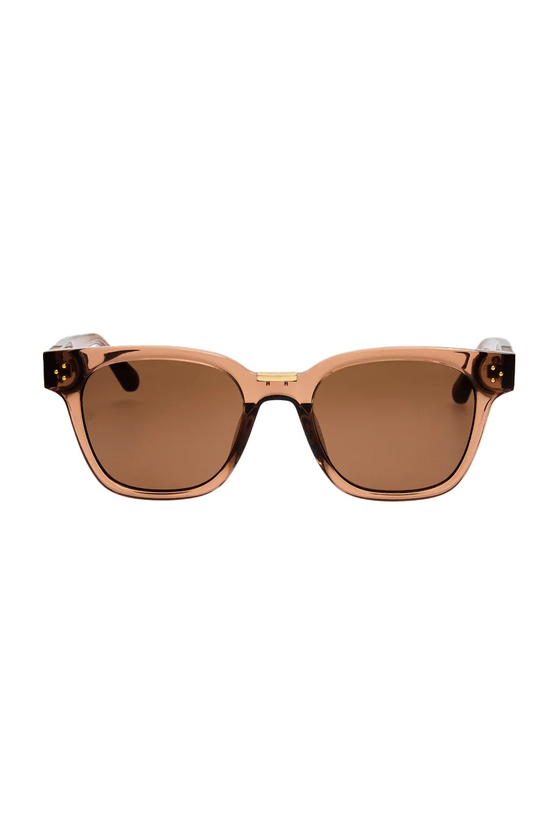 Sanchez Sunglasses in 22K Gold and Brown